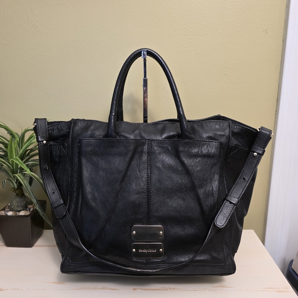 See By Chloe | Black Leather Nellie 2-Way Bag